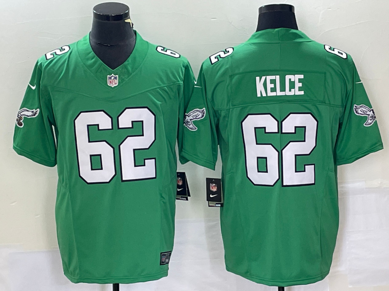 Men's Philadelphia Eagles Jason Kelce #62 Kelly Green Jersey